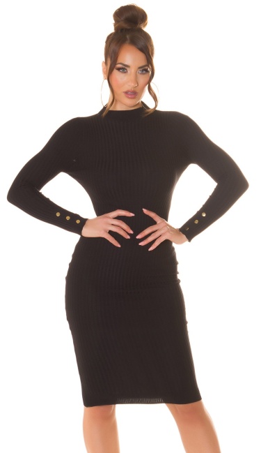 Knitdress with open back Black